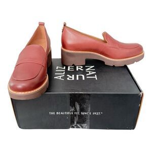 Naturalizer Darry Cappuccino Brown Leather Lug Sole Loafers Womens 6M New